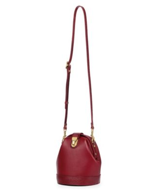 Women's Genuine Leather Doctor Bucket Crossbody Convertible Bag