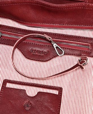 Women's Genuine Leather Dancing Bamboo Tote Bag