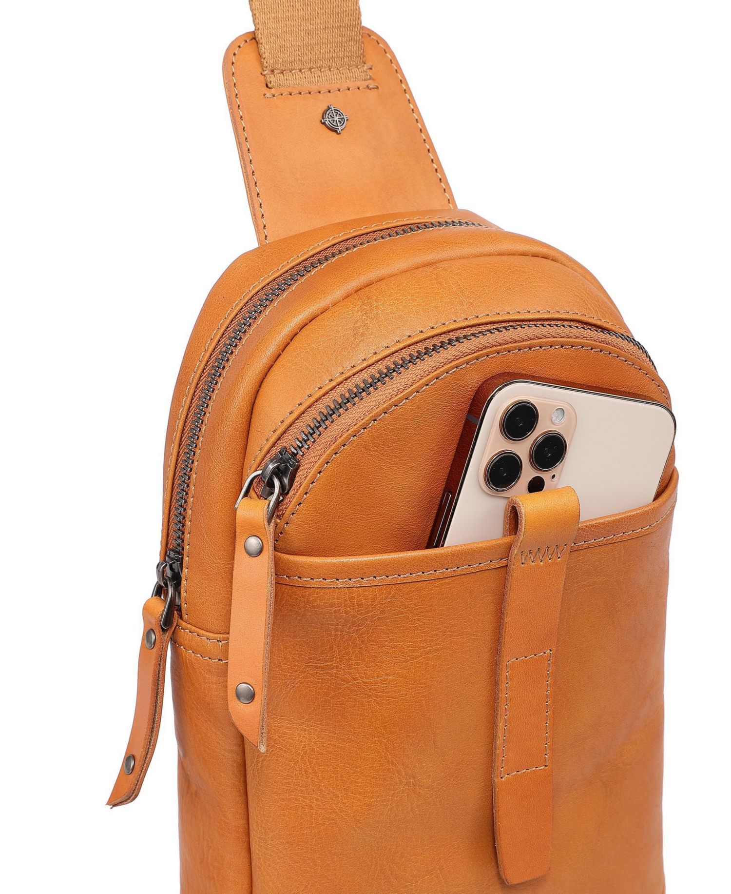 Sun-Wing Leather Sling Bag