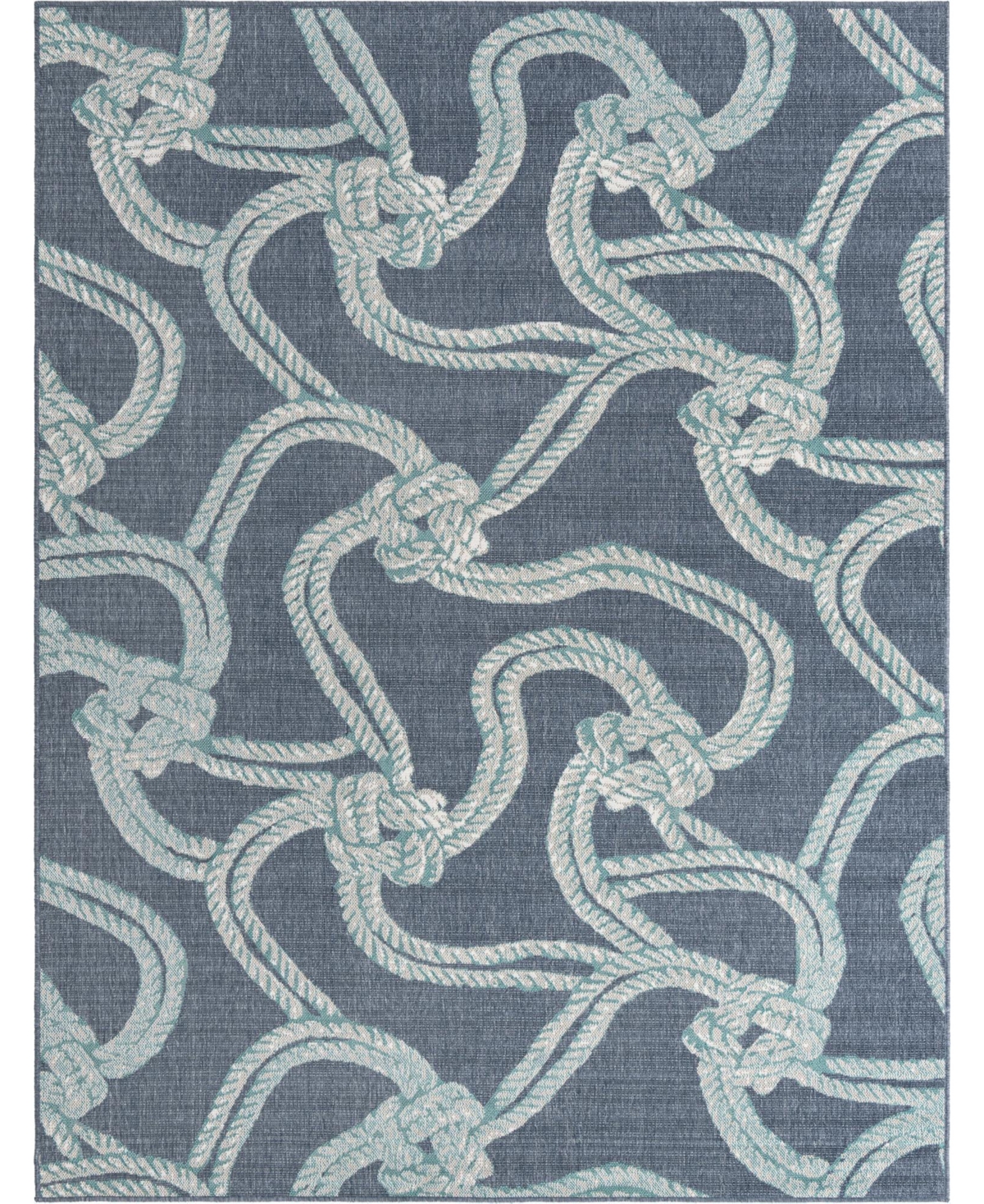 Bayshore Home Outdoor Shore Tethered 7'10" X 10' Area Rug In Navy