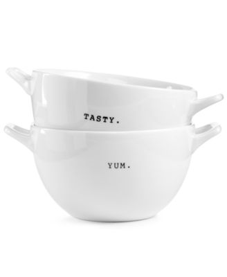 The Cellar - Whiteware Words Set of Two Soup Bowls