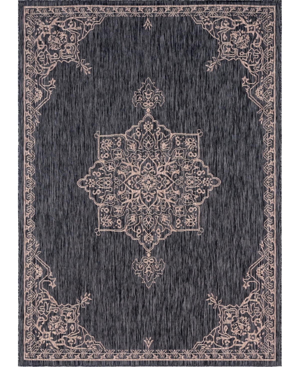Bayshore Home Outdoor Bh Pashio Traditional Ii Antique 7' X 10' Area Rug In Charcoal