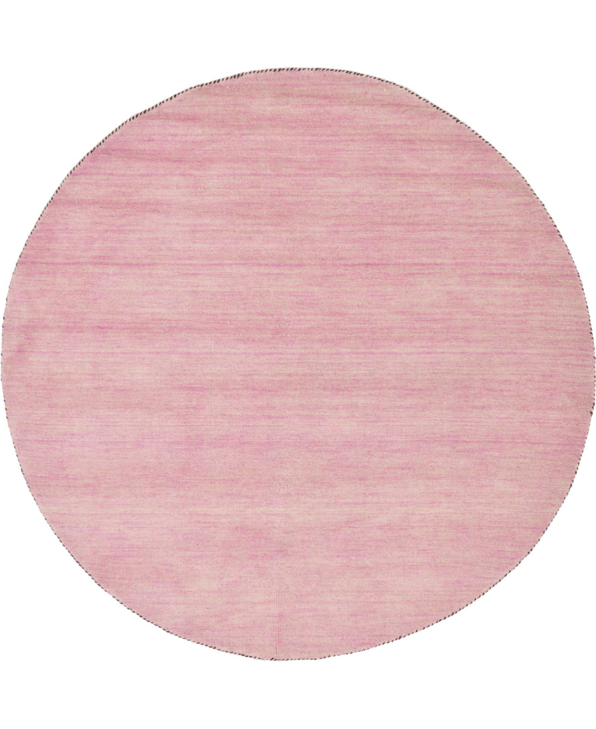 Bayshore Home Solid Spaces Solid Gava 6'7in x 6'7in Round Area Rug - Pink