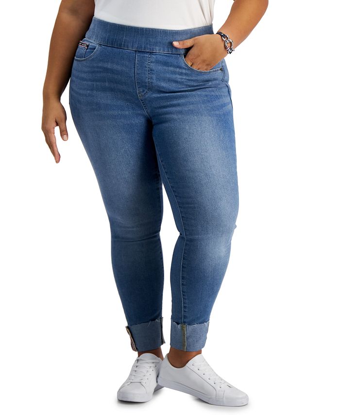 Tommy TH Plus Size Gramercy Pull-On Jeans, Created for - Macy's
