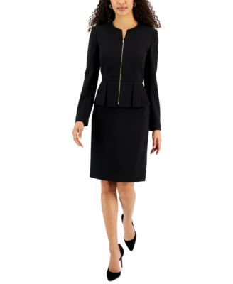 macy's black skirt suit