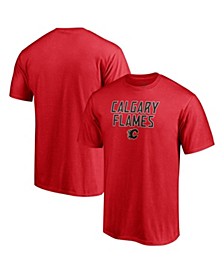 Men's Branded Red Calgary Flames Big and Tall Game Day Stack T-shirt