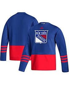 Men's Royal New York Rangers Logo Aeroready Pullover Sweater