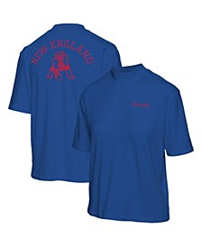 Women's Royal New England Patriots Half-Sleeve Mock Neck T-shirt