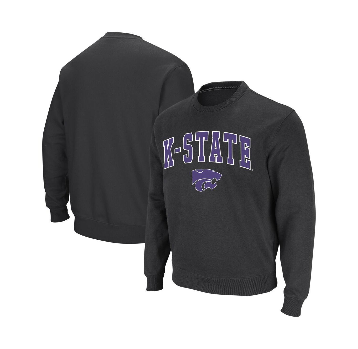 Men's Kansas State Wildcats Arch and Logo Crew Neck Sweatshirt
