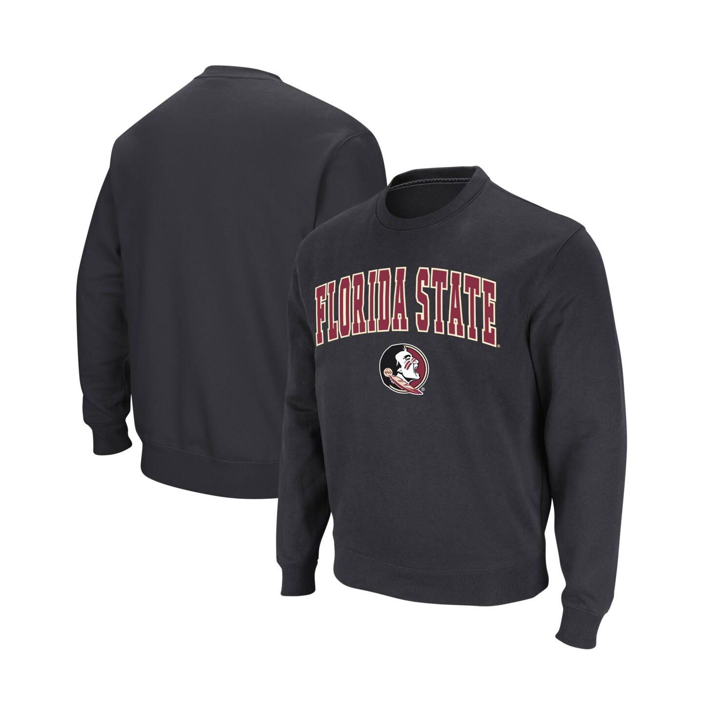 Мужская толстовка Colosseum Florida State Seminoles Arch & Logo Tackle Twill Pullover, цвет: Угольный — фото 1