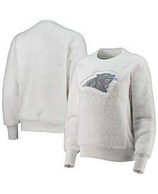 Women's White Carolina Panthers Milestone Tracker Pullover Sweatshirt