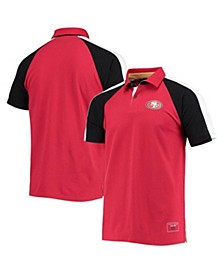 Men's Scarlet, White San Francisco 49ers Holden Raglan Polo Shirt