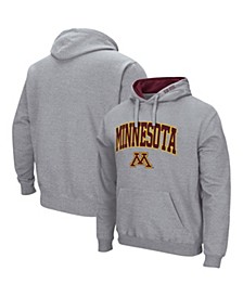 Men's Heathered Gray Minnesota Golden Gophers Arch and Logo 3.0 Pullover Hoodie