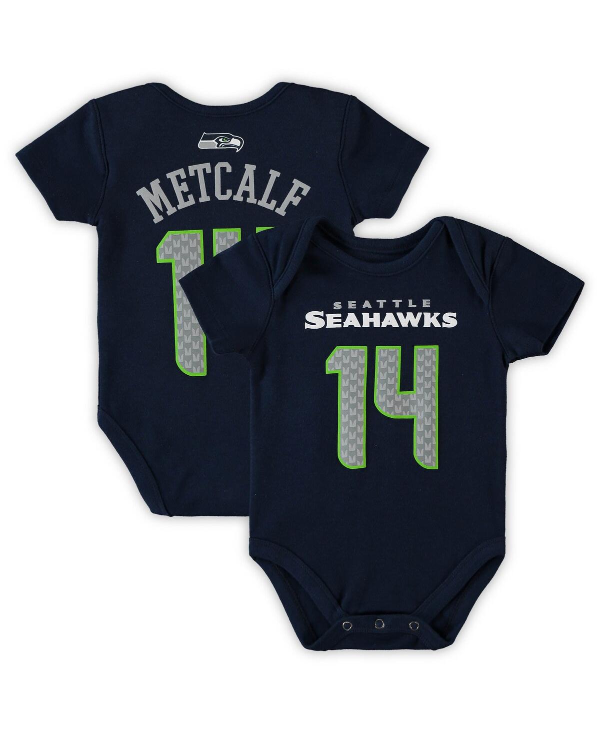 Newborn Infant Boys and Girls Dk Metcalf CollegeSeattle Seahawks Mainliner Player Name Number Bodysuit - Navy