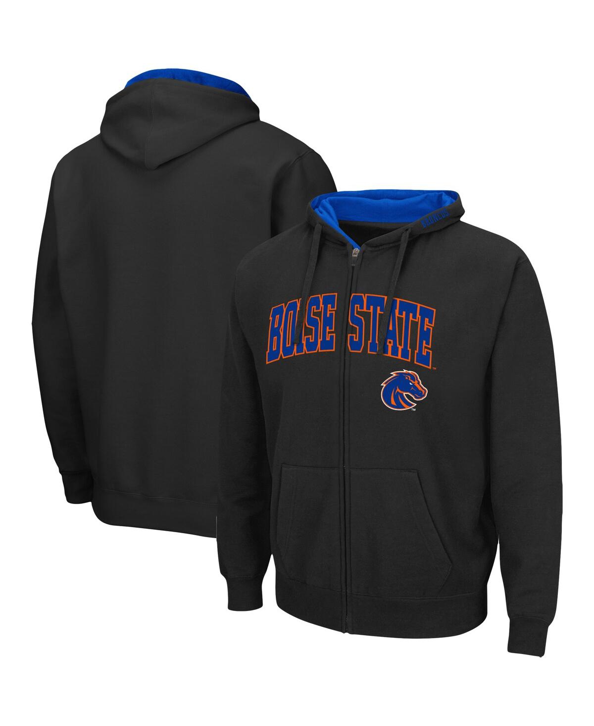 Colosseum Men's  Black Boise State Broncos Arch And Logo 3.0 Full-zip Hoodie In Black