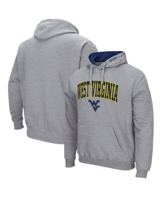 Men's Heathered Gray West Virginia Mountaineers Arch and Logo 3.0 Pullover Hoodie