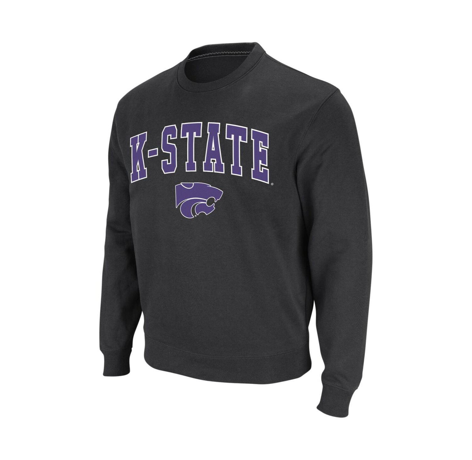 Men's Kansas State Wildcats Arch and Logo Crew Neck Sweatshirt
