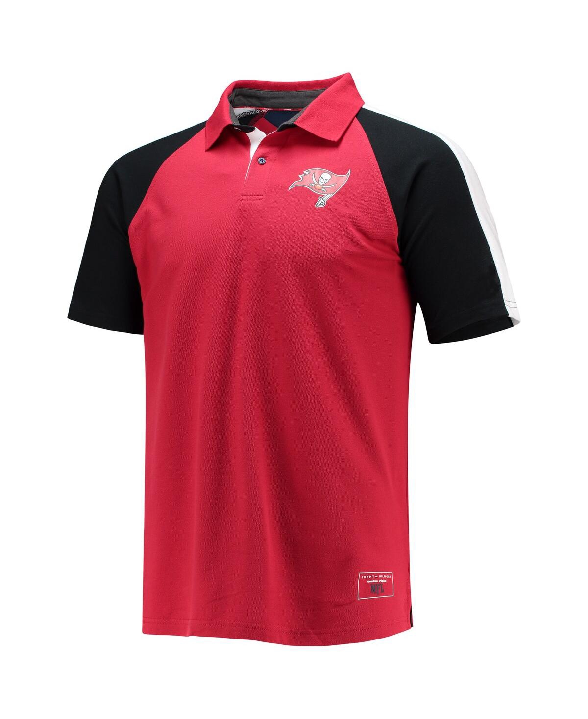 Shop Tommy Hilfiger Men's  Red, White Tampa Bay Buccaneers Holden Raglan Polo Shirt In Red,white