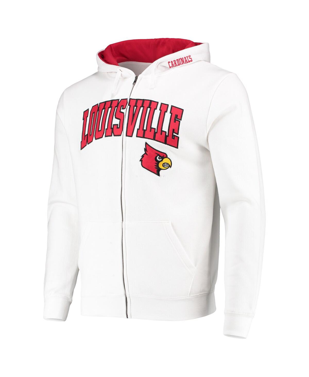 Colosseum Men's  White Louisville Cardinals Arch And Logo 3.0 Full-zip Hoodie In White