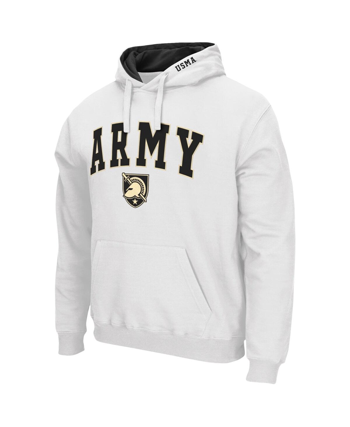 Colosseum Men's  White Army Black Knights Arch And Logo 3.0 Pullover Hoodie In White