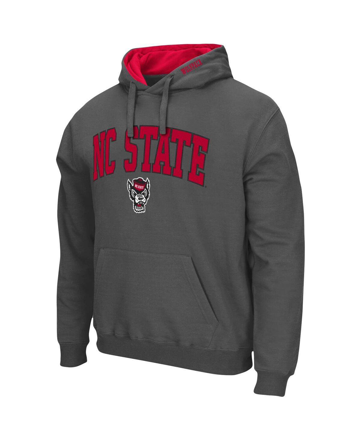 Colosseum Men's  Charcoal Nc State Wolfpack Arch And Logo 3.0 Pullover Hoodie In Charcoal