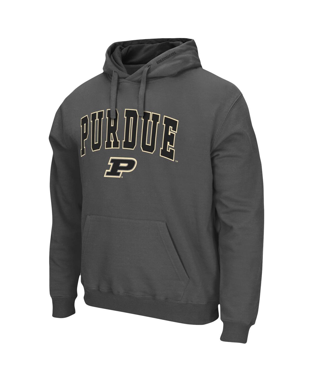 Colosseum Men's  Purdue Boilermakers Arch And Logo 3.0 Pullover Hoodie In Heathered Gray