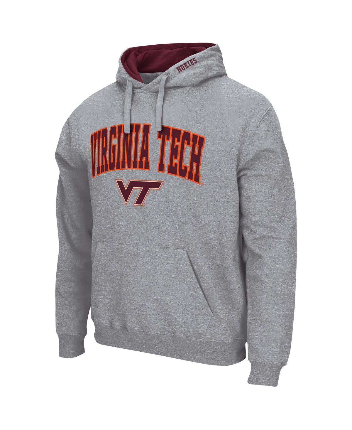 Colosseum Men's Heather Gray Clemson Tigers Arch And Logo 3.0 Pullover Hoodie In Heathered Gray