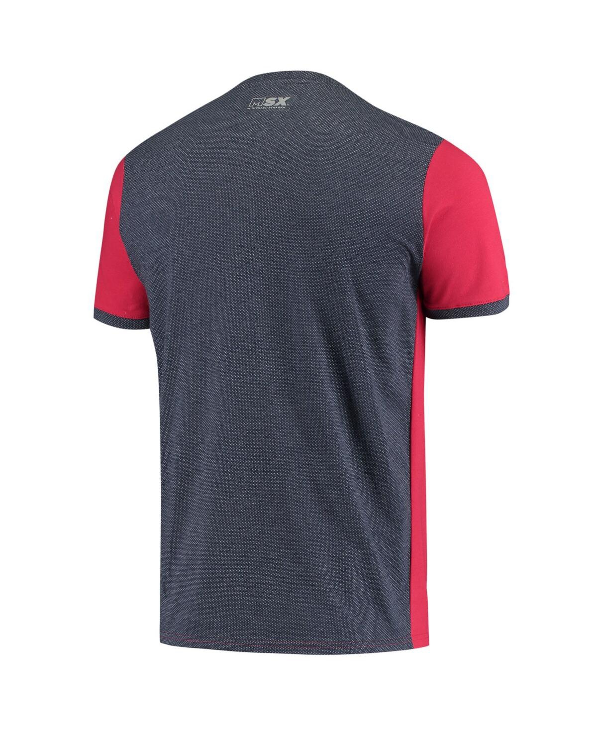 Msx By Michael Strahan Men's  Red, Navy New England Patriots Mesh Back T-shirt In Red,navy