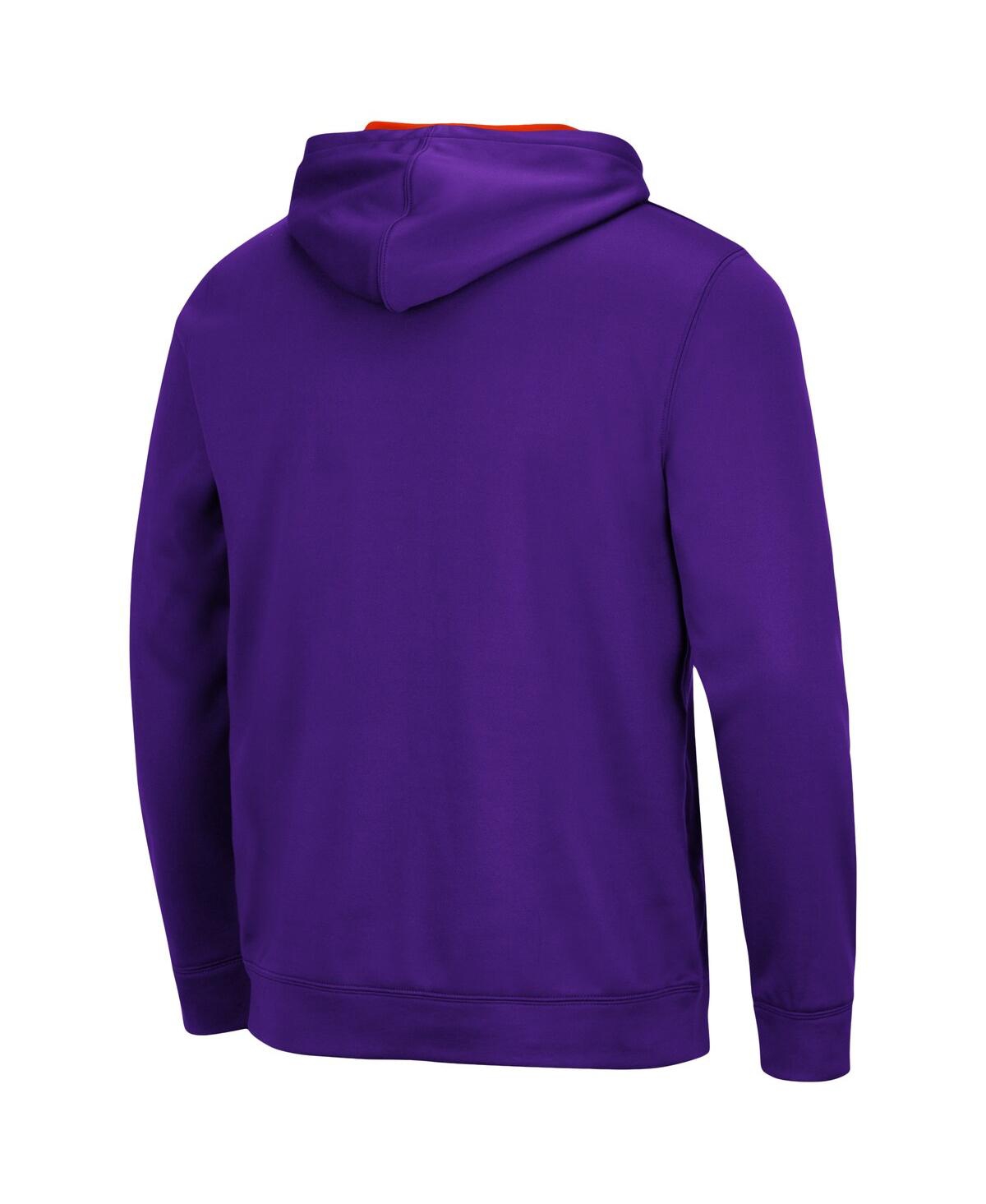 Shop Colosseum Men's  Purple Clemson Tigers Slash Stack 2.0 Pullover Hoodie