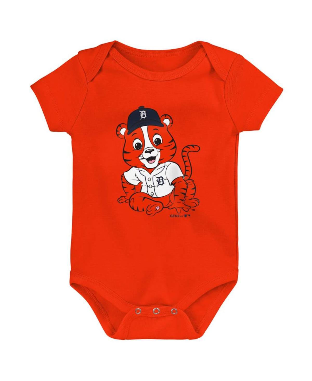 Shop Outerstuff Infant Boys And Girls Navy, Orange And Gray Detroit Tigers Born To Win 3-pack Bodysuit Set In Navy,orange,gray