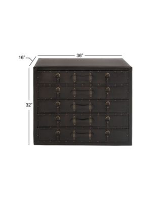 Faux Leather and Wood Traditional Chest