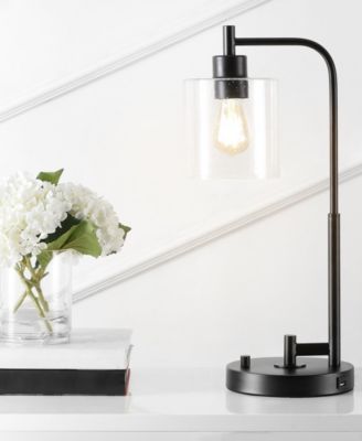 Axel Modern Glass Farmhouse Industrial USB Charging LED Task Lamp