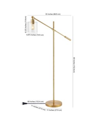Kathryn Classic Glass Adjustable Head Modern LED Floor Lamp