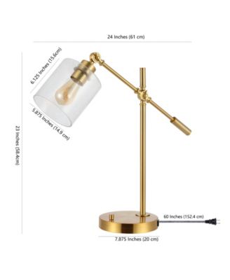 Kathryn Classic Glass Adjustable Head Modern USB Charging LED Task Lamp