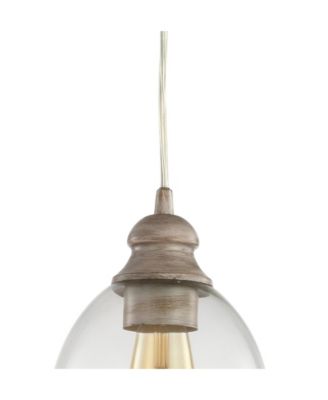 Fontaine 6.25" Adjustable Greige Glass Led Pendant