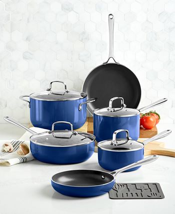 The Cellar - Blue Nonstick Aluminum 11-Pc. Cookware Set