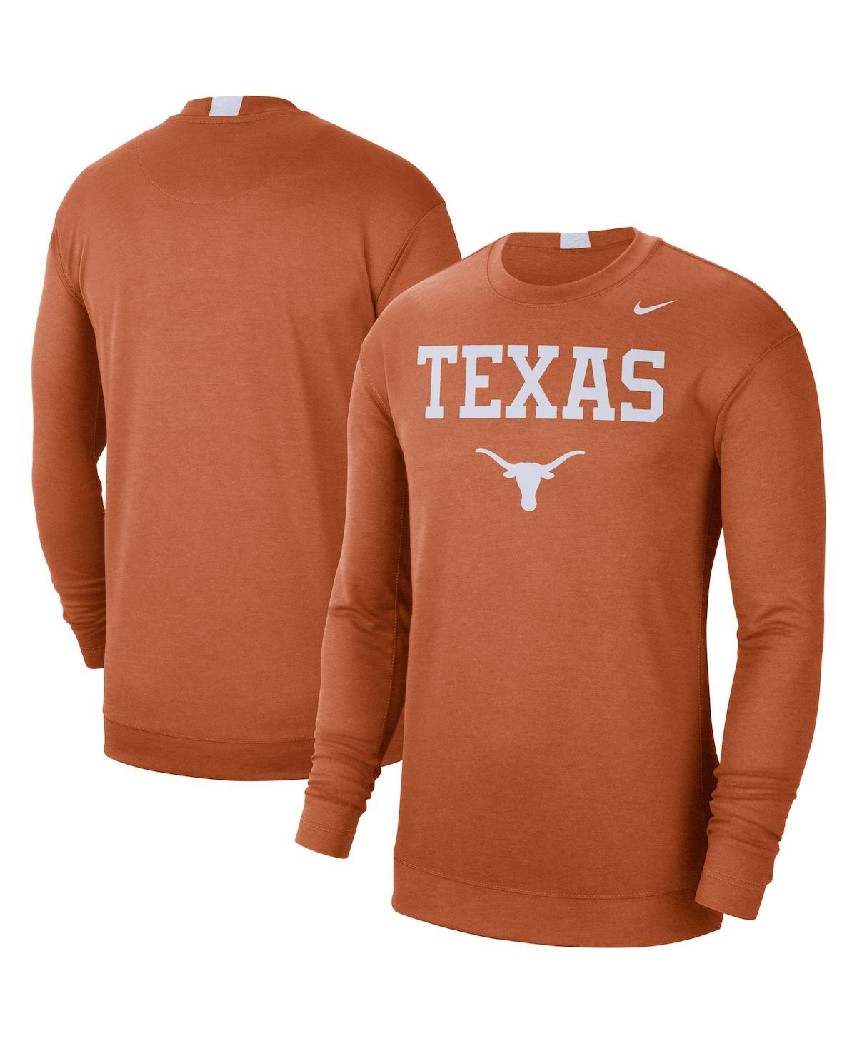 Men's Burnt Orange Texas Longhorns 2021-22 Basketball Team Spotlight Performance Long Sleeve Top