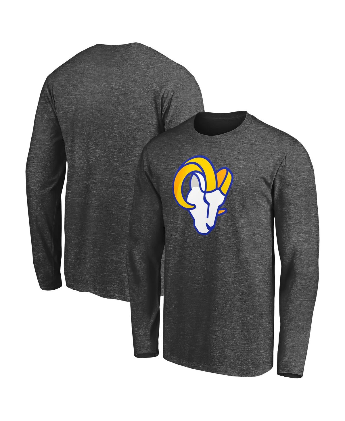Men'sLos Angeles Rams Big and Tall Primary Logo Long Sleeve T-shirt - Heathered Charcoal