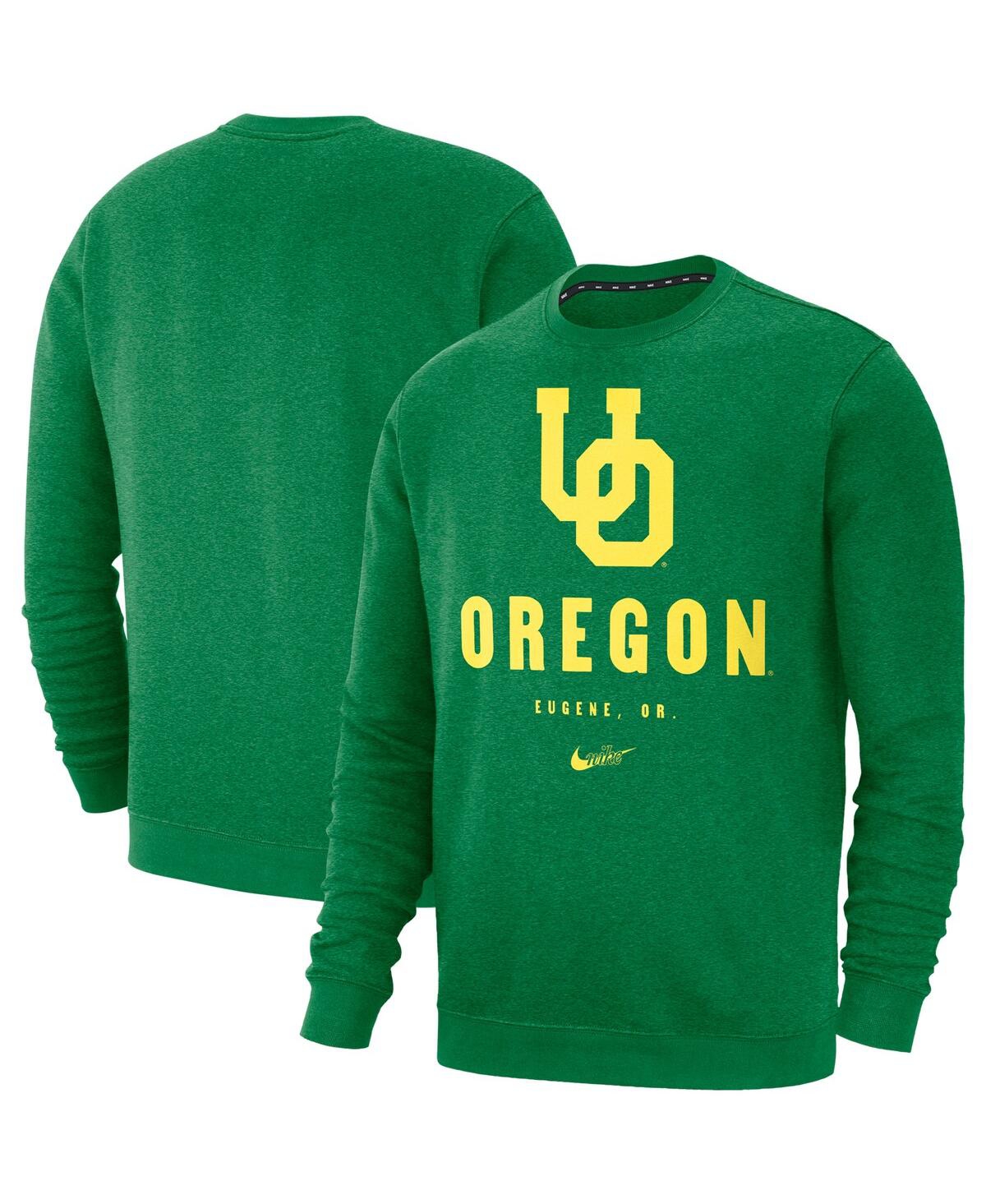 Shop Nike Men's Green Oregon Ducks Vault Stack Club Fleece Pullover Sweatshirt