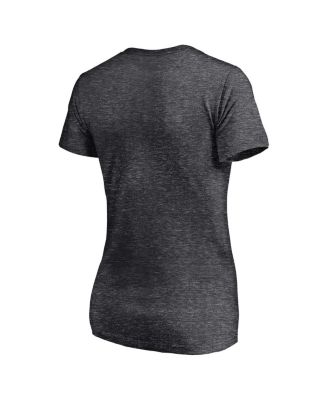 Women's Heathered Charcoal Atlanta Braves 2021 National League Champions Locker Room Plus Size V-Neck T-shirt