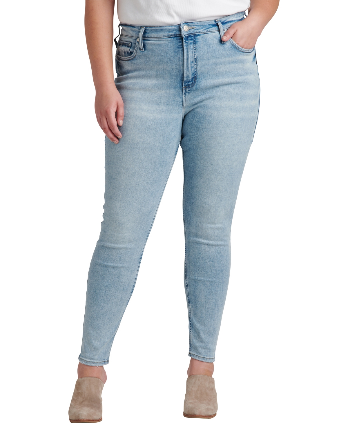 Silver Jeans Co. Women's Infinite Fit One Size Fits Four High Rise Skinny Jeans
