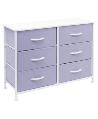 6 Drawers Dresser- Storage Unit with Steel Frame, Wood Top, Fabric Bins - for Bedroom, Closet, Office and more