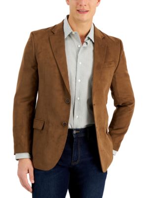 nautica navy microsuede modern fit sport coat