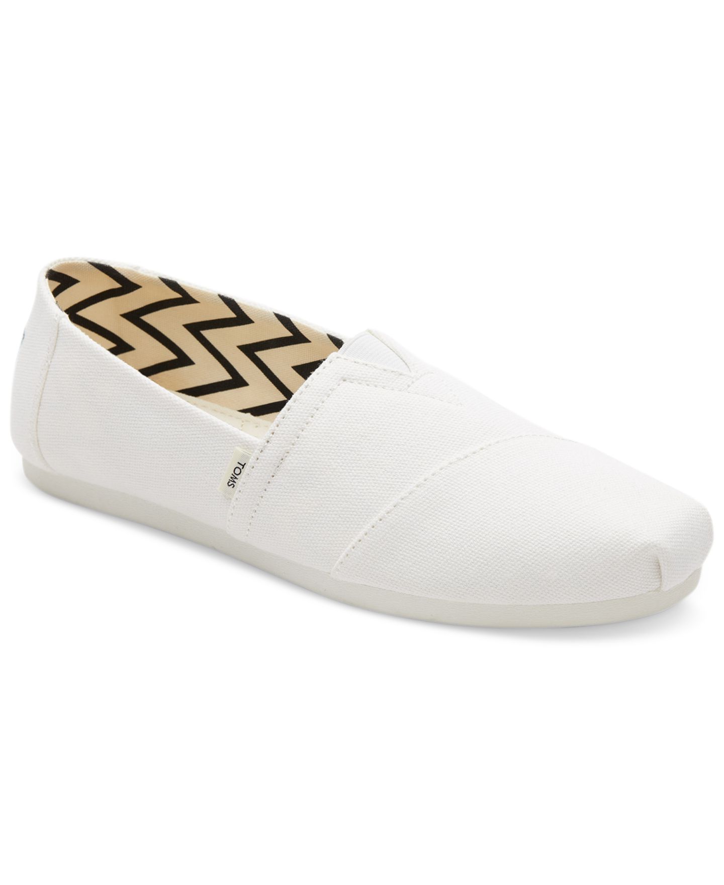 Женские балетки TOMS Alpargata Slip-On Flats, цвет: Белый холщовый — фото 1