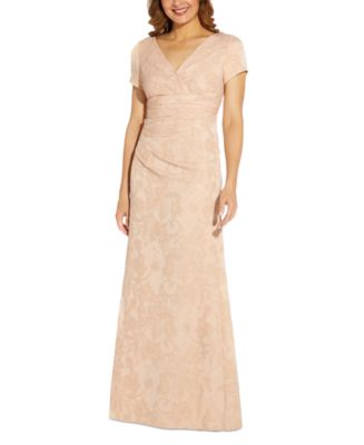 Adrianna Papell Embroidered Gathered-Waist Gown - Macy's