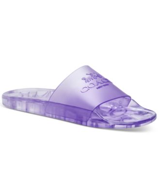 coach purple flip flops