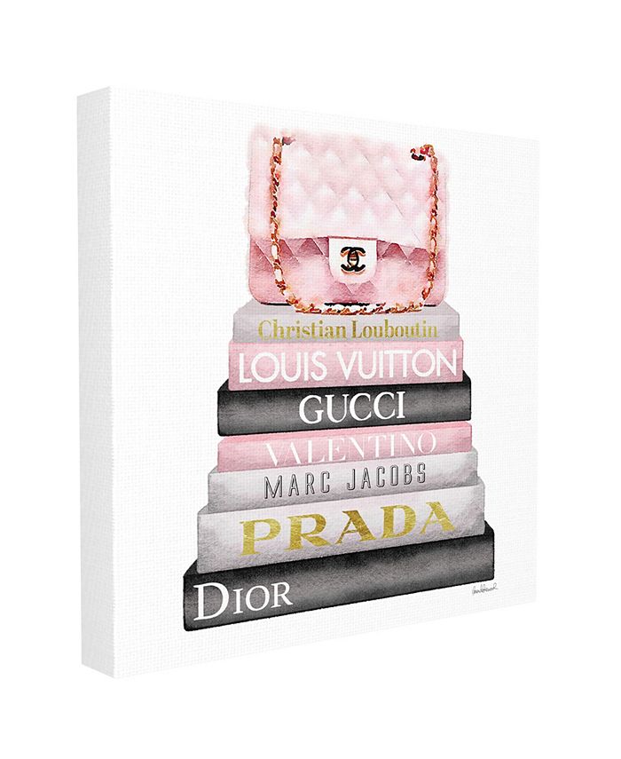 Stupell Industries Watercolor High Fashion Book Stack Padded Pink Bag Stretched Canvas Wall Art 36 X Reviews All Décor Home Decor Macy S - Stupell Home Decor Chanel