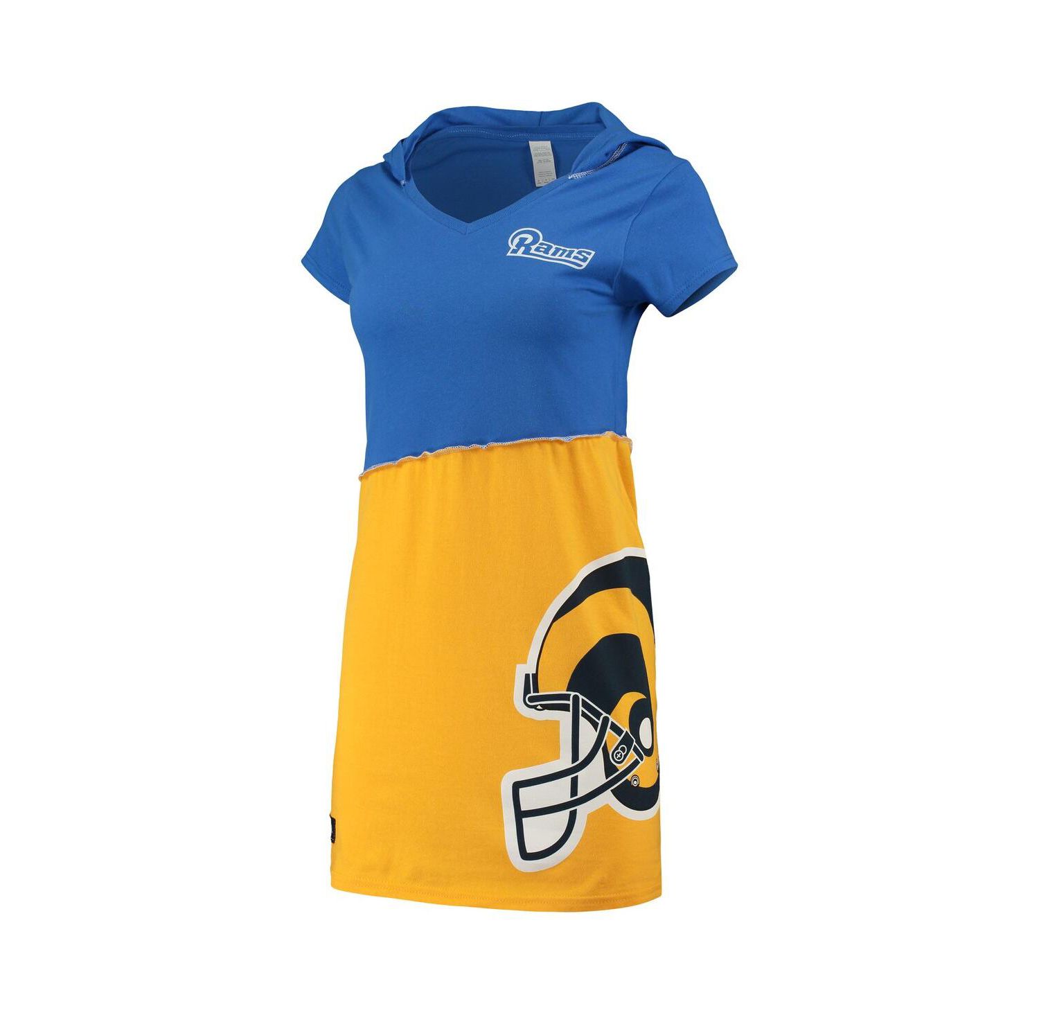 Women's Royal and Gold Los Angeles Rams Hooded Mini Dress