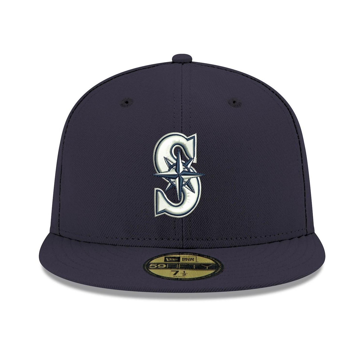 Men's Navy Seattle Mariners Logo White 59FIFTY Fitted Hat