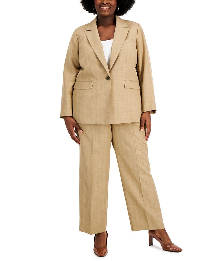 Le Suit Plus Size Straight-Leg Pantsuit & Reviews - Wear to Work - Plus ...
